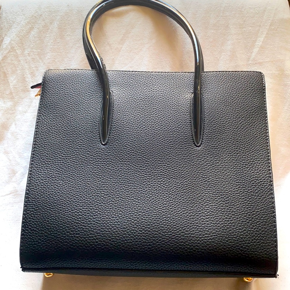 Black faux leather purse